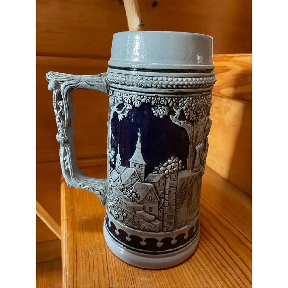 Gerz German Beer Stein Blue